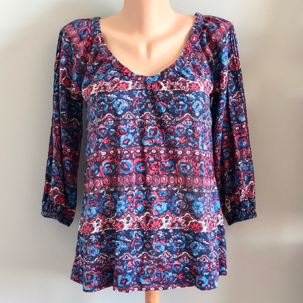 Lucky Brand Print Cotton Blouse